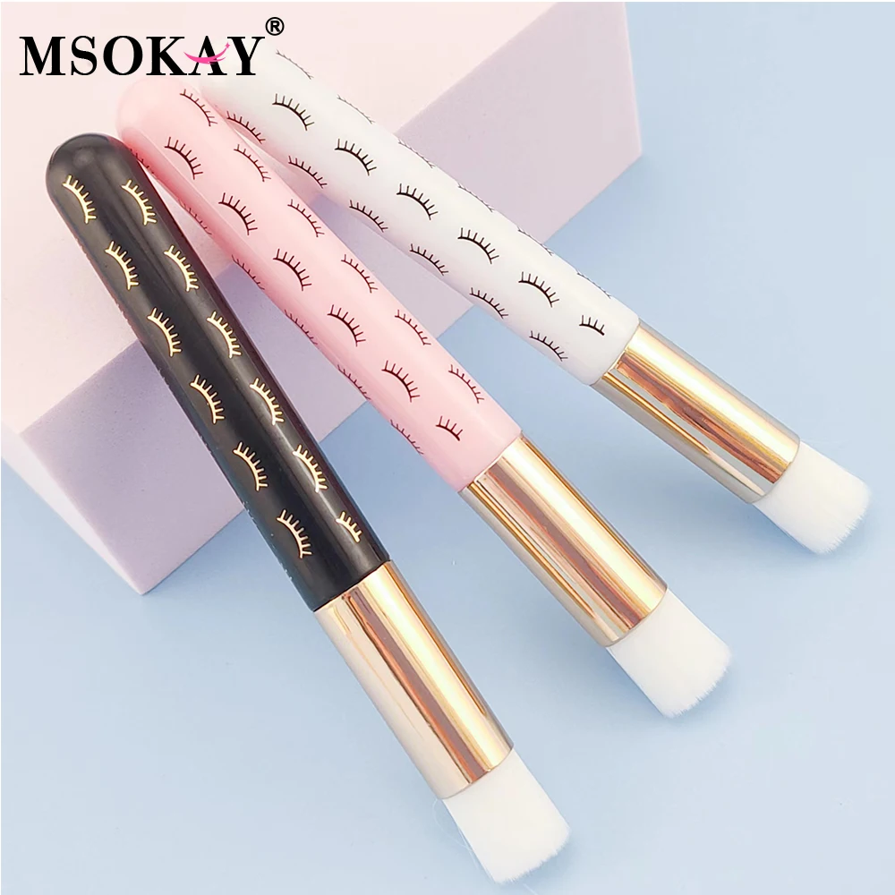 MSOKAY  Eyelash Extension Cleaning Brush Gold Nose Black Head Foam Clean Remover Grafting Lashes Shampoo Applicator Makeup Tools