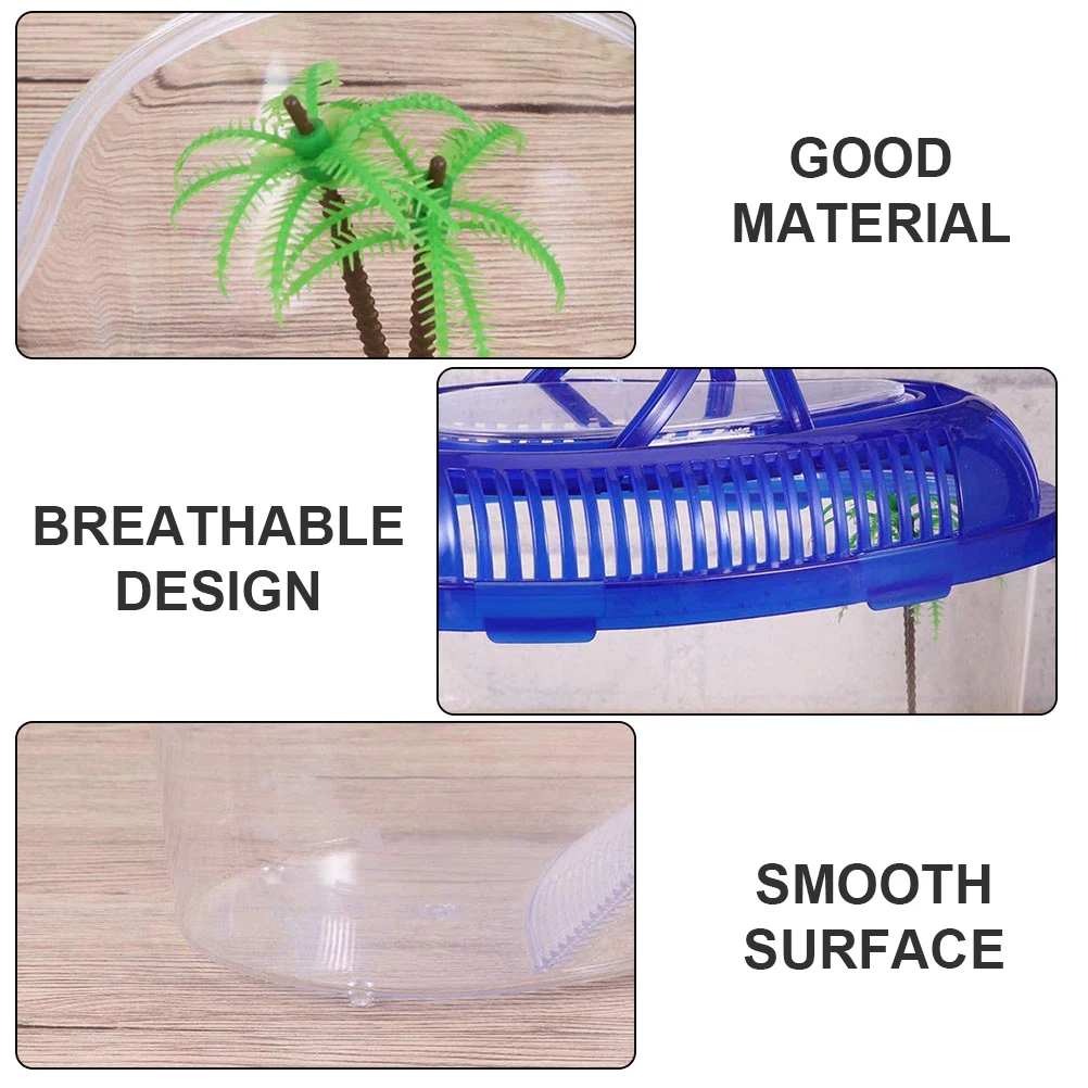 

Turtle Tank Drying Platform Reptile Container Fish Turtles with Lid Aquatic Containers Basking Area Small Tanks Aquariums
