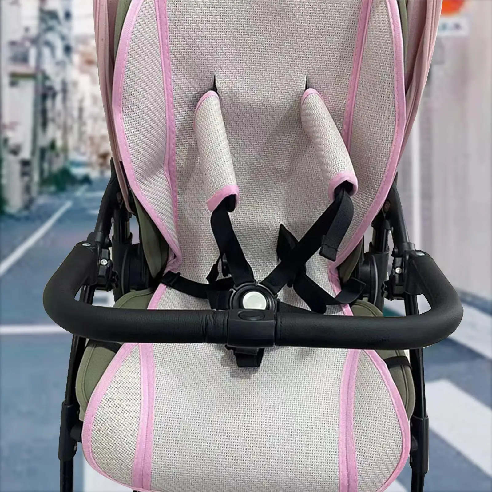 

Stroller Bar Protective Handlebar Crossbar PU Leather Sleeve Stroller Bumper Bar for Pushchair Pram Trolley Baby Carriage DIY