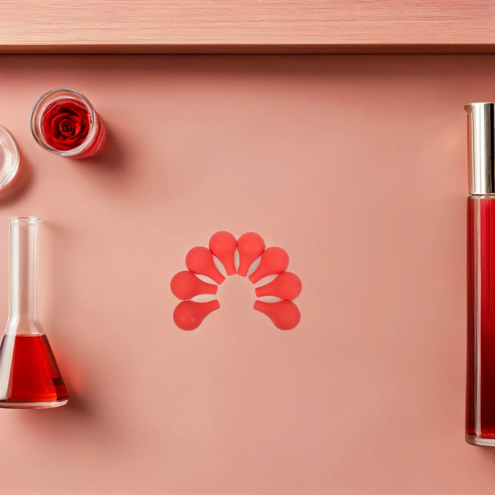 8Pcs Pipette Suction Bulb Red Silicone Laboratory Pipette Bulb Non-Slip Accurate Liquid Transfer for Chemistry Biology
