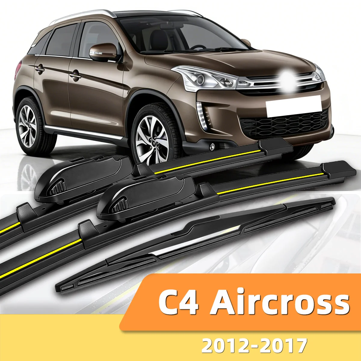 

3 шт. передних и задних дворников для Citroen C4 Aircross 2012-2017, автомобильные аксессуары для лобового стекла 2013 2014 2016