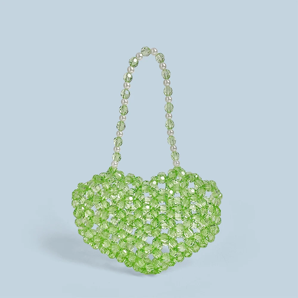 

Women's Light Green Niche Heart-Shaped Handbag 2025 New Mini Stylish Casual hollow-out Design Female Shoulder Crossbody Bag