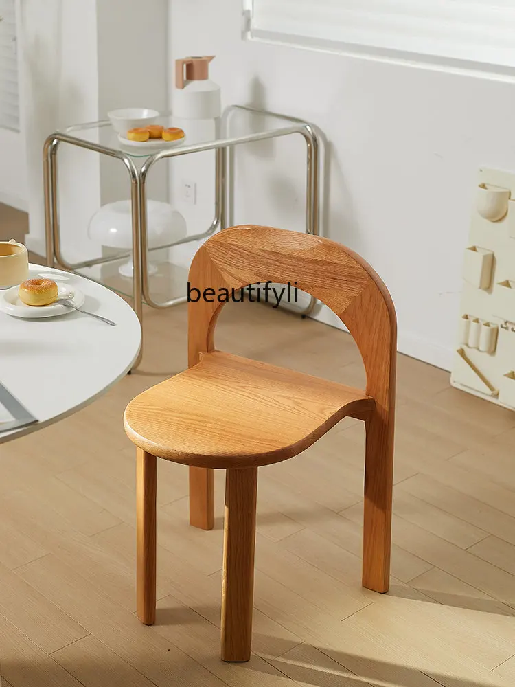 zq Dining Chair All Solid Wood Chair Nordic Retro Backrest Oak Quiet Famous Bed Cafe Restaurant Dining Table and Chair