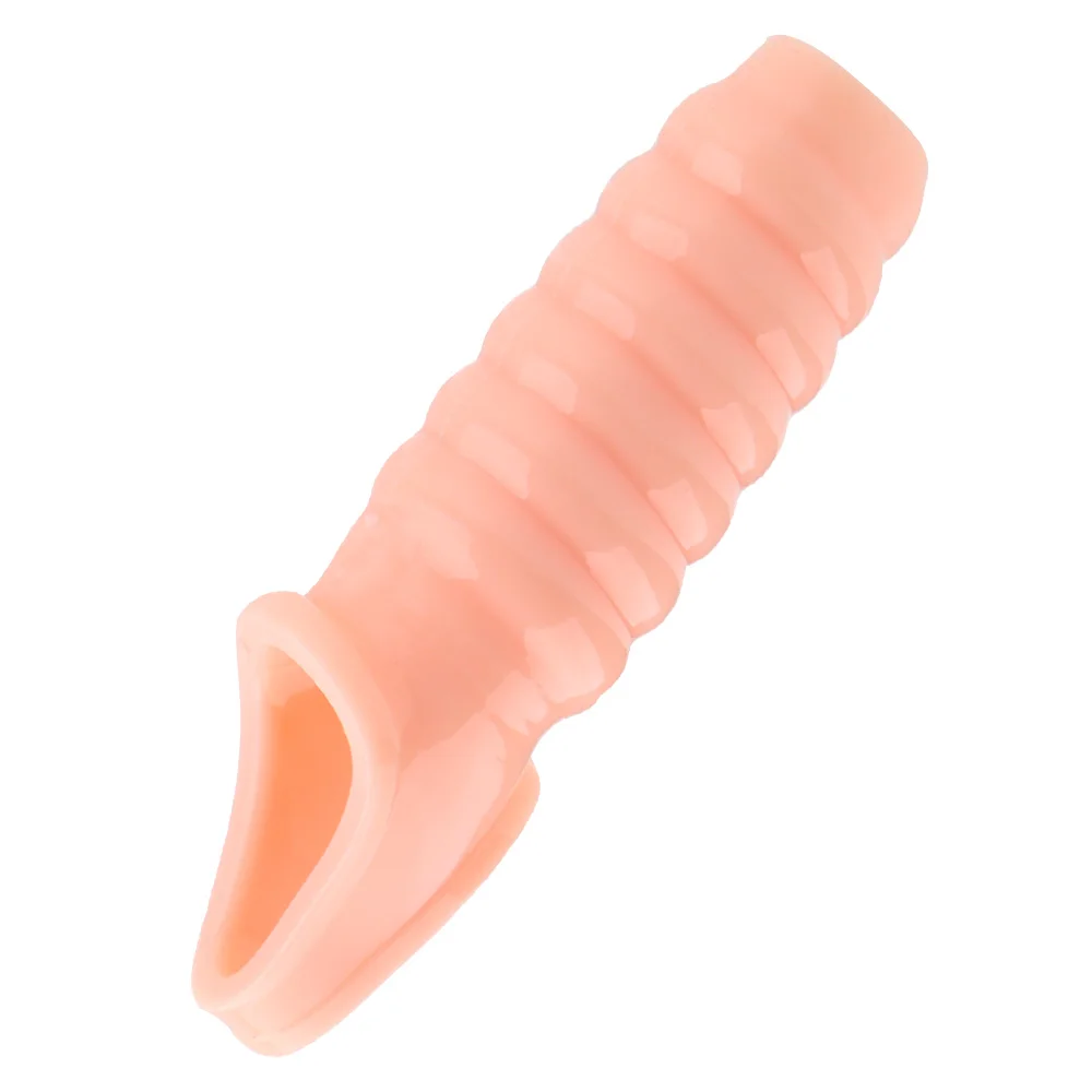 IKOKY Penis Extender Sleeve Reusable Condom Delayed Ejaculation Penis Enlargement Cock Rings Sex Toys For Men Adult Products