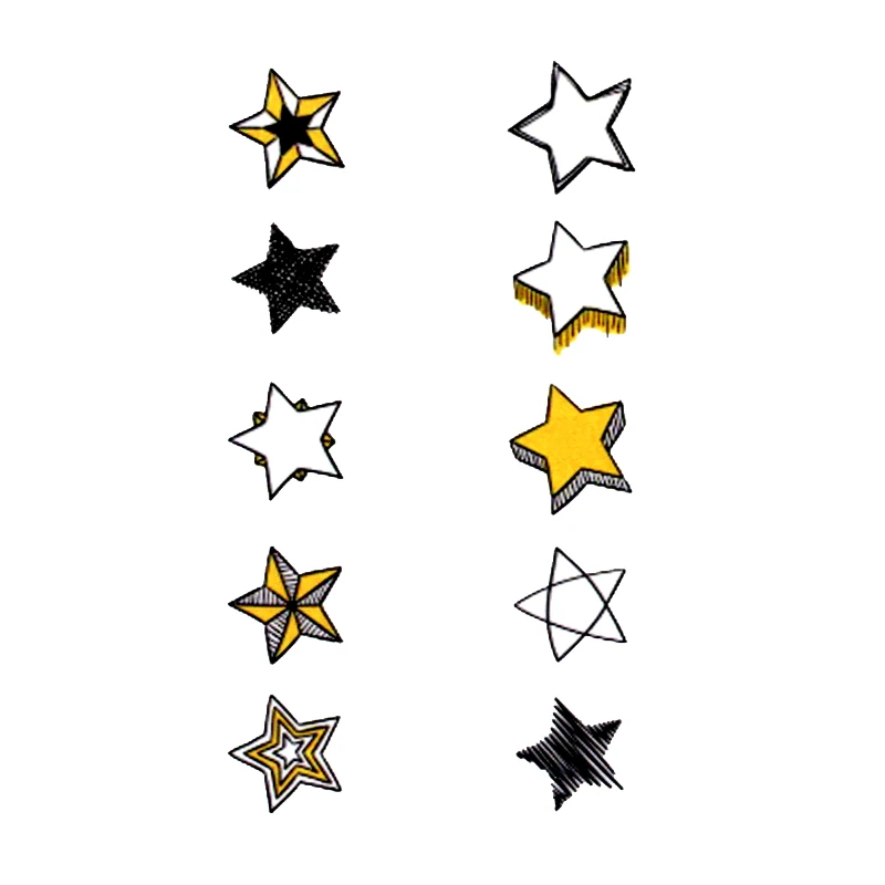 Small Color Star Waterproof Temporary Tattoo For Women Body Art Flash Tattoo Stickers Cuckold Henna Sleeves Tatoo Sticker