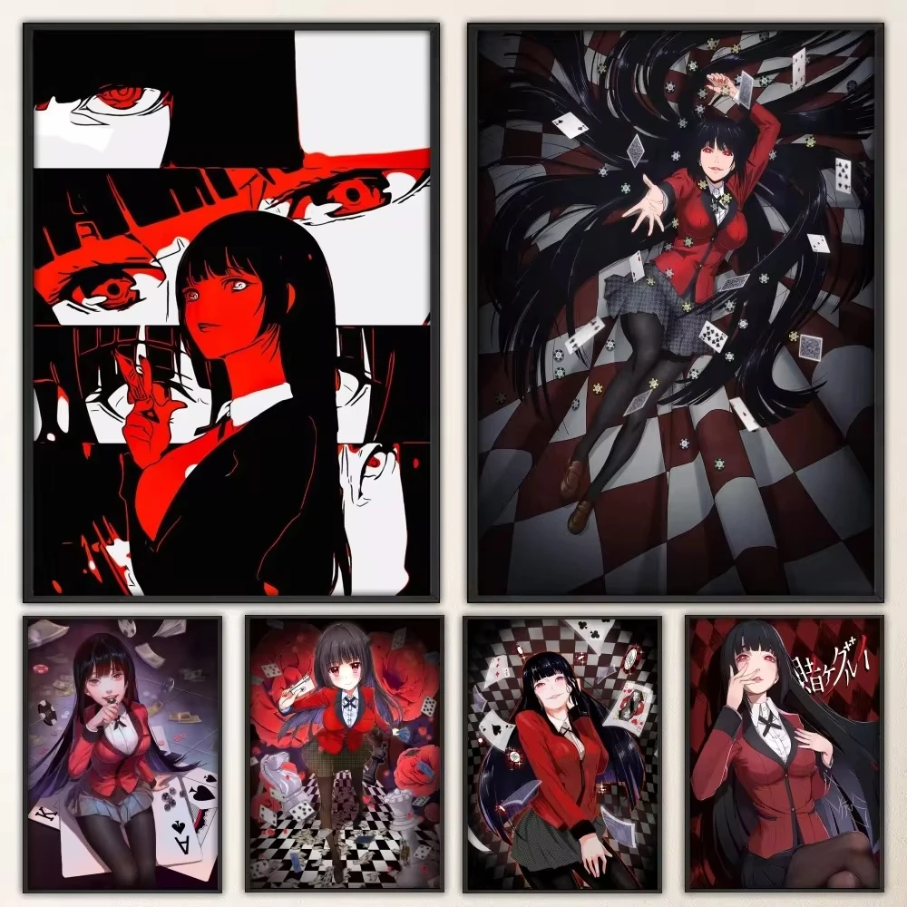 Kakegurui Poster Fancy Poster Wall Sticker for Living Room Bar Vintage Decorative Painting Middle