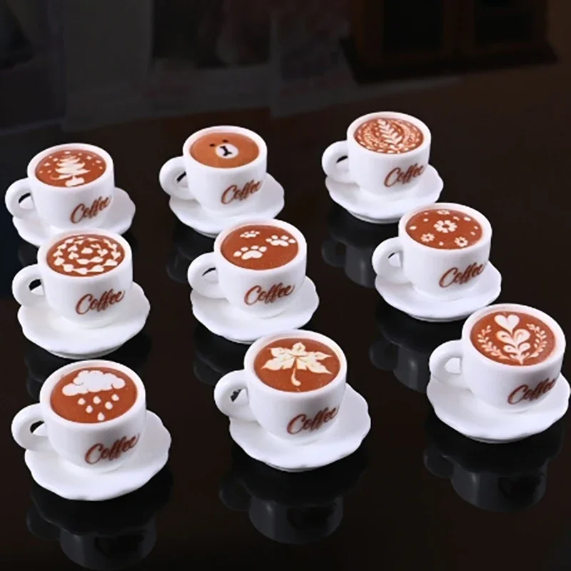 DIY Accessories for Miniature Dollhouse: 10pcs Kawaii Simulation Coffee Cup Set