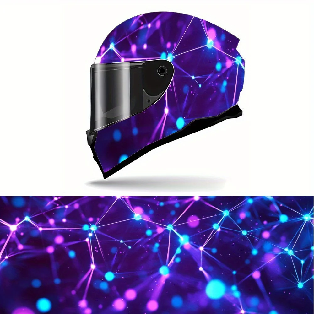 

Dynamic Red and Purple, Lava Design, Abstract Art, Helmet Vinyl Wrap, Waterproof Removable Decals for Motorcycle Bike Helmets, A