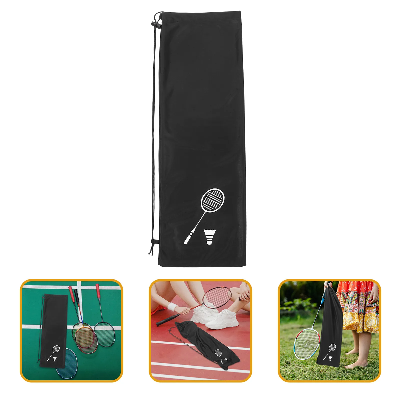 

High-Quality Thick Lint Material Badminton Racket Bag Strong Wear-Resistant Drawstring Pouch Ideal for Outdoor Sports Racket
