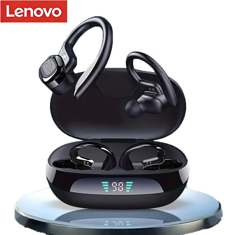 Écouteurs sportifs Lenovo EarHook, écouteurs sans fil Bluetooth, écouteurs intra-auriculaires pour la course à pied, affichage numérique, réduction du bruit, casque 2026 NOUVEAU