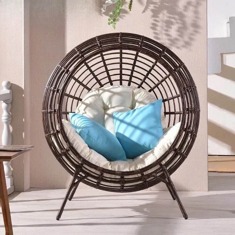 

Balcony Garden Table and Chair Indoor Hanging Basket Lying Bed Sofa Bird's Nest Creative Rattan Chair Furniture Single Rattan