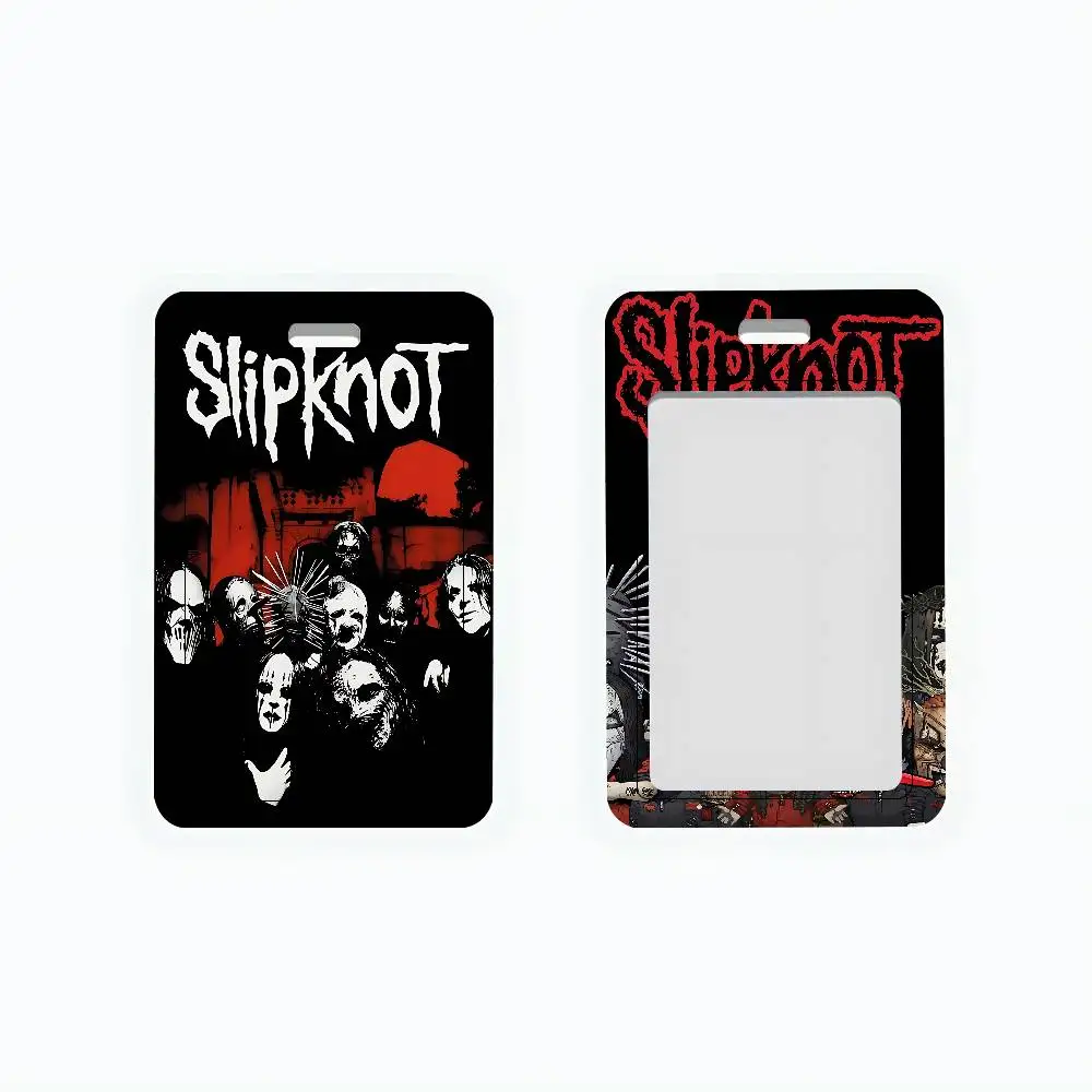Band S-Slipknot ID Card Holder Cute PVC Badge Holder Cartoon Card Cover Student ID Bus Card Case With Clear Window