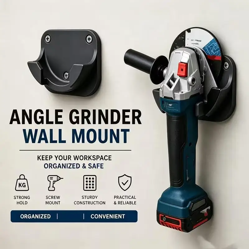 Angle Grinder Wall Mount Holder, Heavy Duty Tool Storage Bracket, Space-Saving Grinder Stand For Garage Workshop