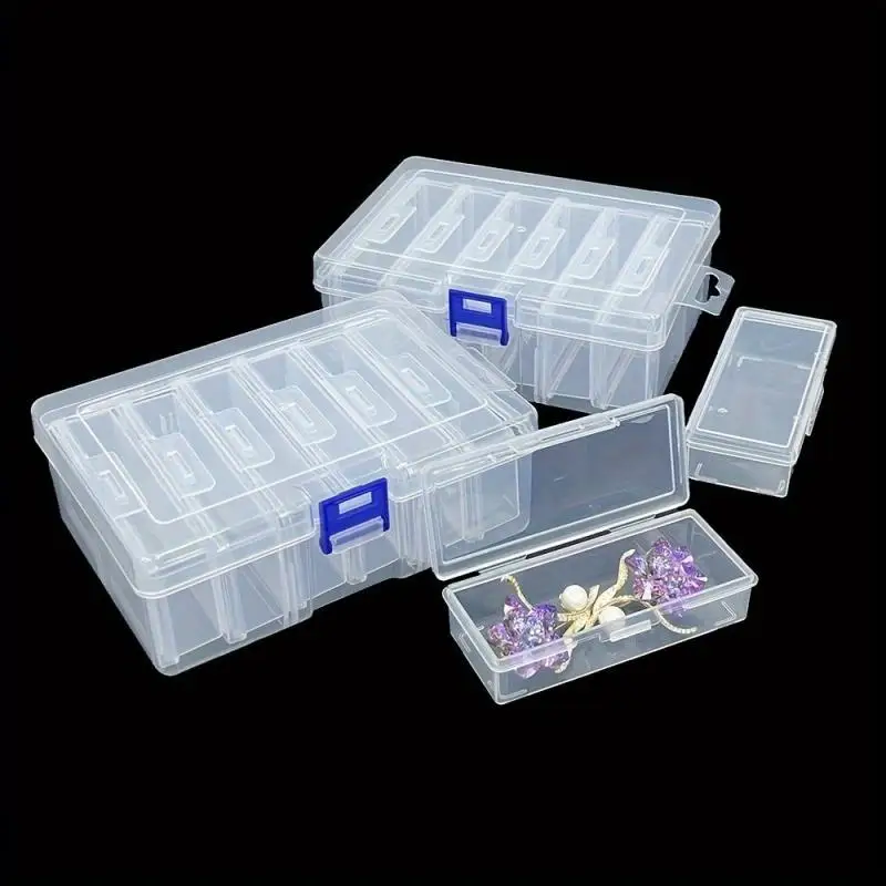 

Transparent Plastic Storage Box Clear Plastic Bead Storage Container With Dividers 7-Piece Small Accessories Storage Case