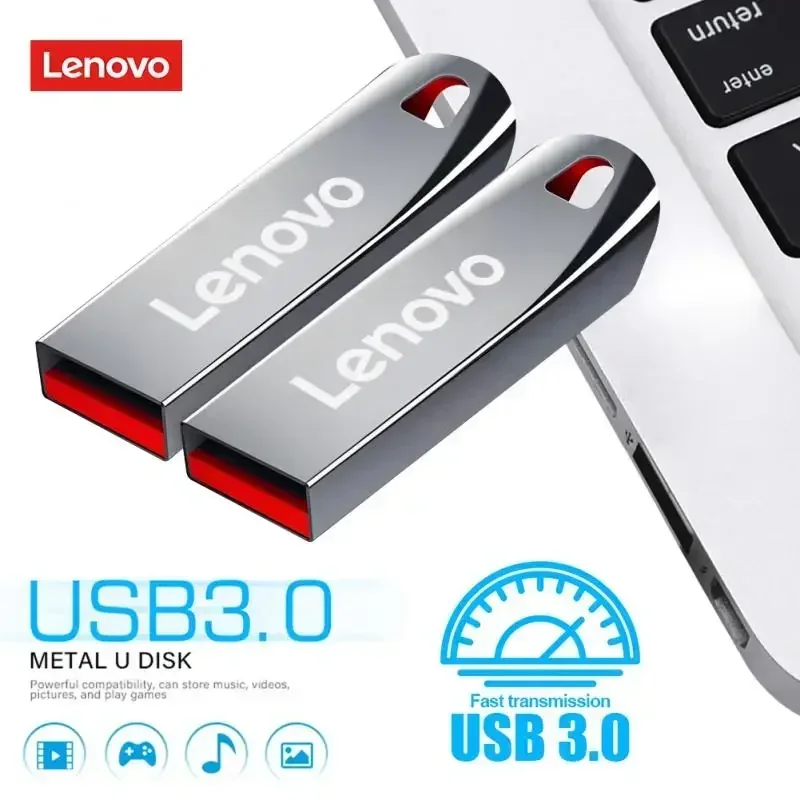 Lenovo Flash Drive 3.0TYPE-C Adapter 2TB Metal High Speed Pendrive 1TB 512GB Portable Drive Waterproof Storage USB Flash Drive