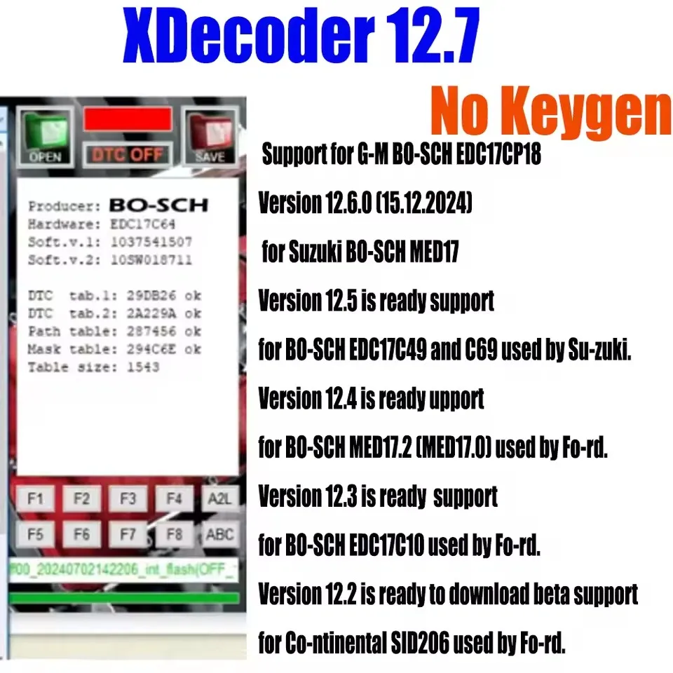 Completamente ativado mais novo xdecoder 12.7 licença xdcoder remoção de códigos de erro suporte veículos multimarca para edc16 edc17 sem keyge