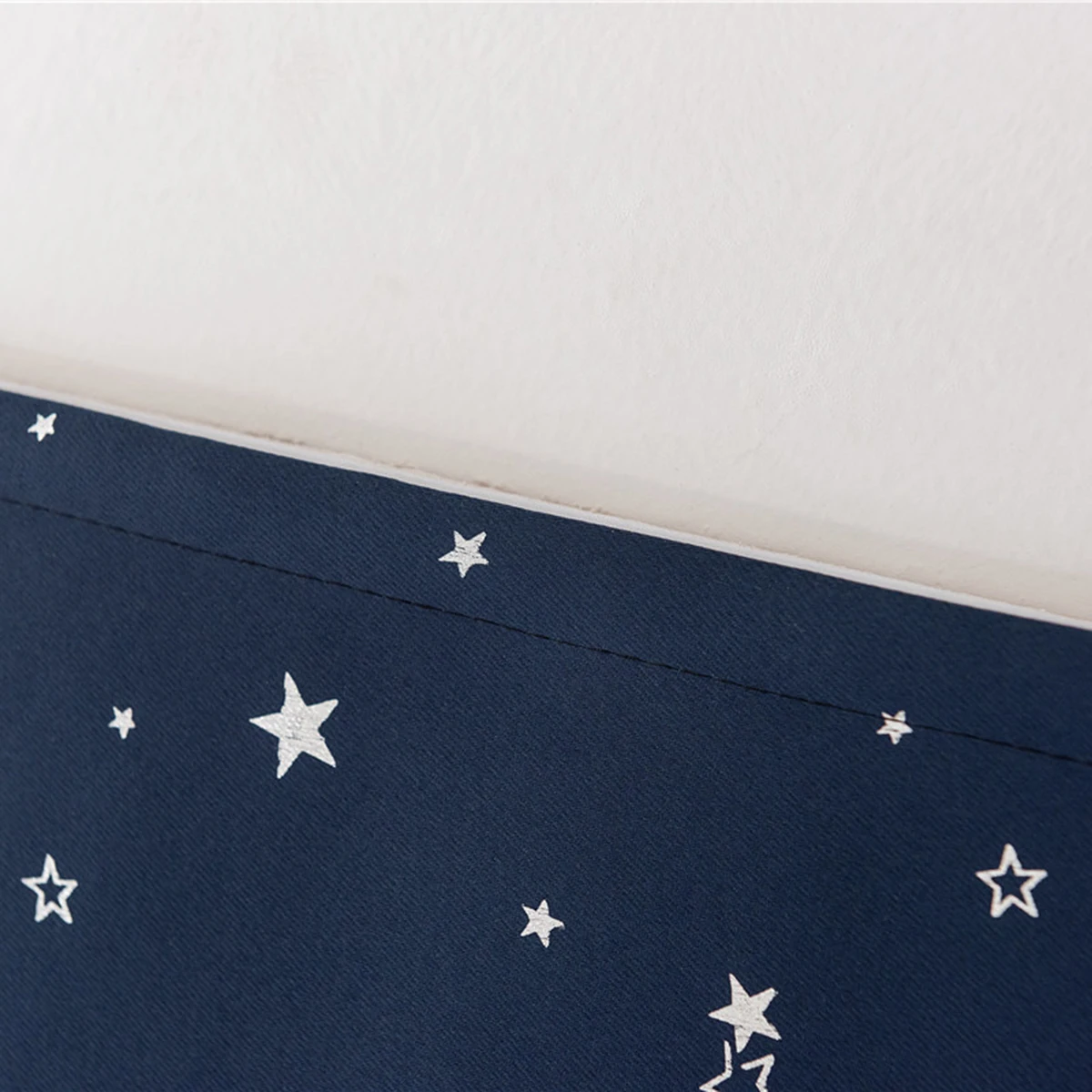 

Blackout Curtain Punch Free Silver Star Decorated Thick Privacy Window Drape Light Blocking Home Bedroom Kids Room Curtains