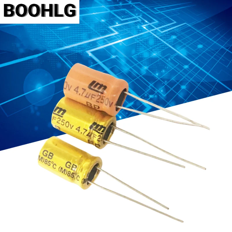 10PCS original 4.7uf treble crossover BP non-polar electrolytic capacitor 250v 4.7uf 10X16mm