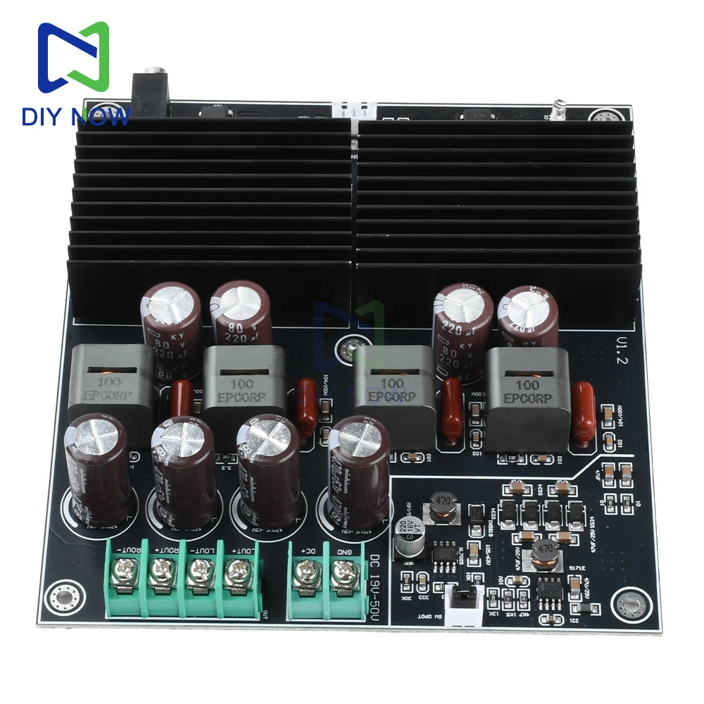 600W+600W Stereo Dual-Channel Power Amplifier Board DC 19-50V HIFI Dual-Core TPA3255 Amplifier Module