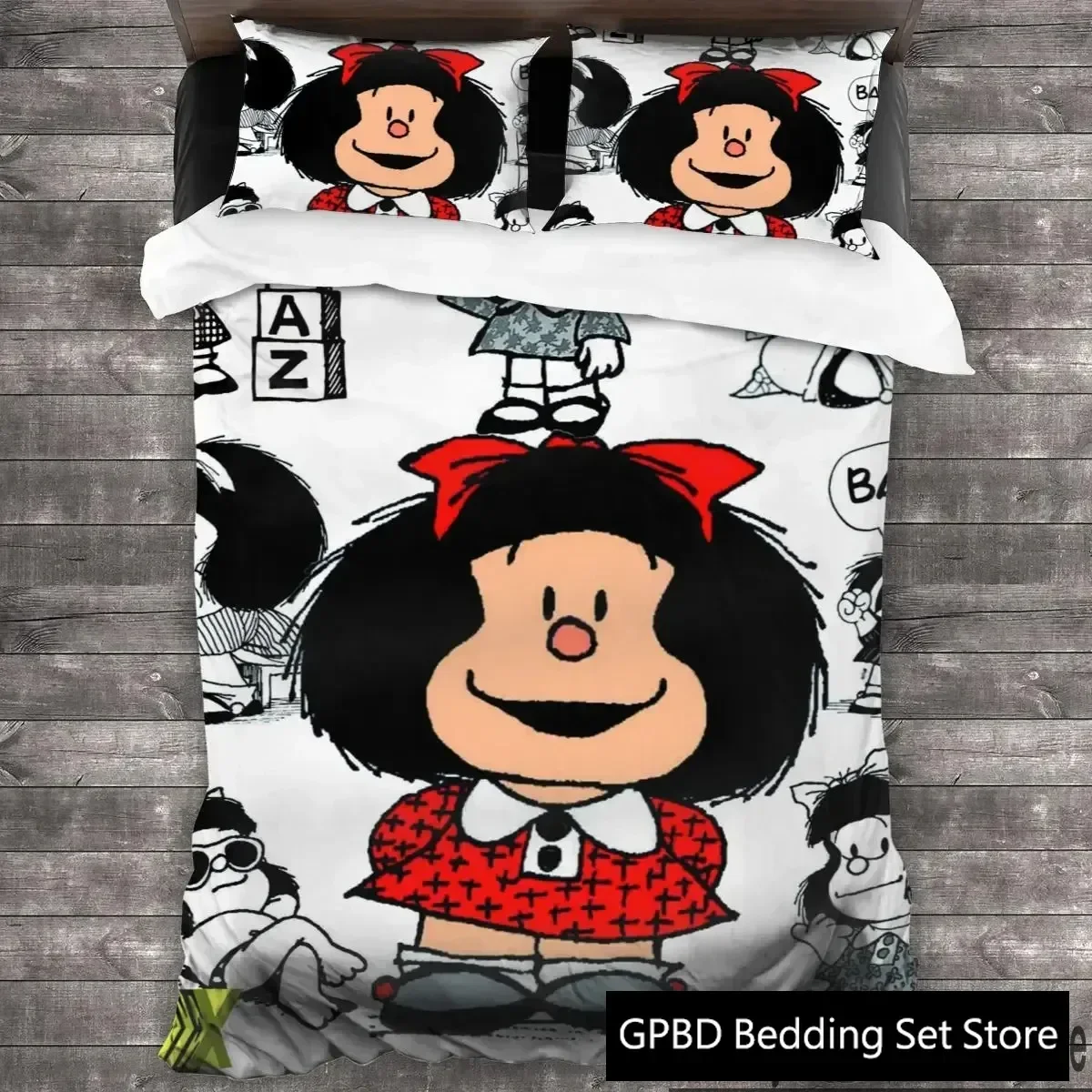 Anime Mafalda Cartoon Collage Bedding Set Boys Girls Twin Queen King Size Duvet Cover Pillowcase Bed boys Adult