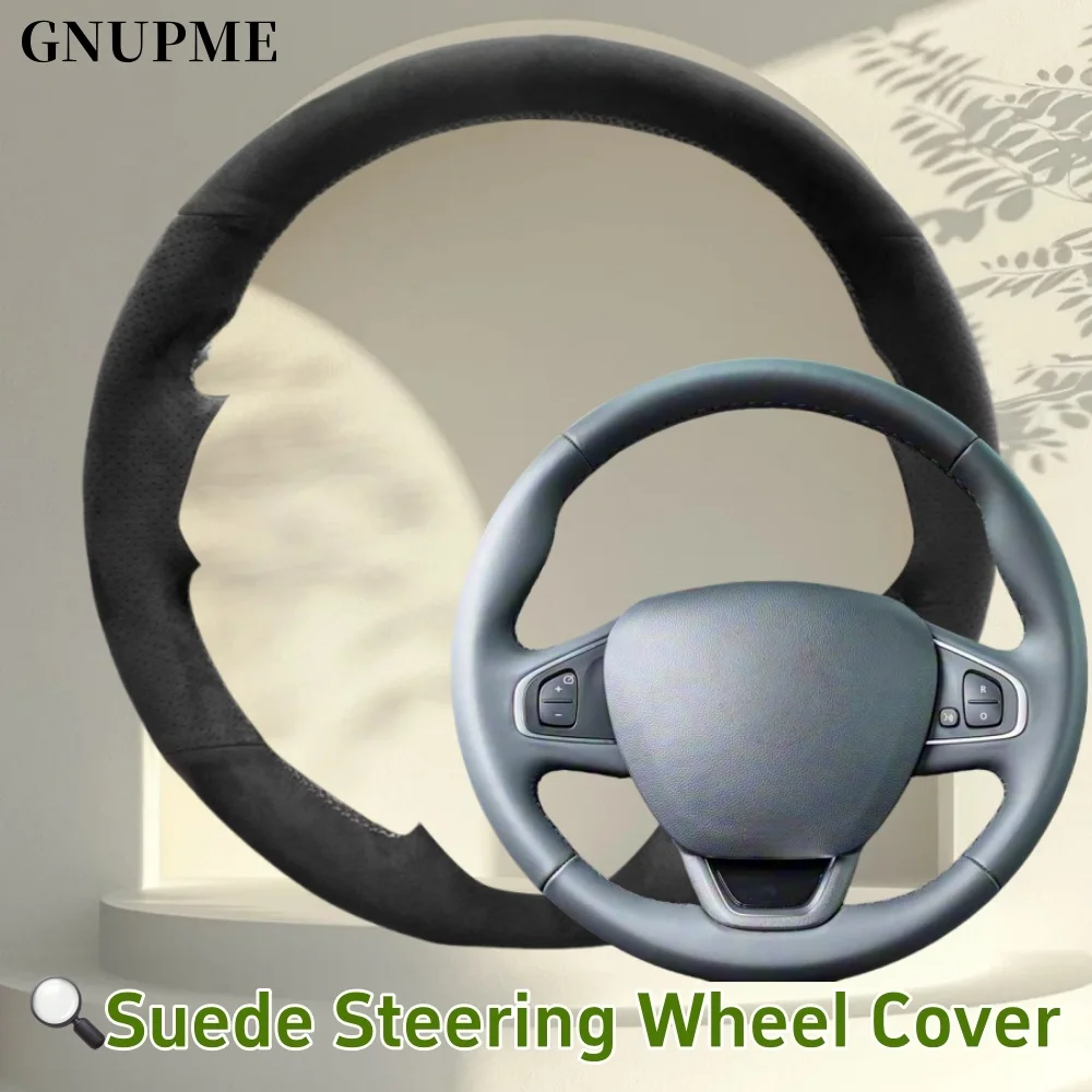 Custom Car Steering Wheel Braid Cover Suede For Renault Clio 4 (IV) Kaptur Captur 2016-2019 Steering Wrap Car Accessories