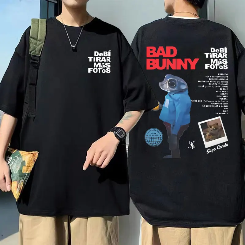 

Rapper Bad Bunny Dtmf DeBi TiRAR MaS FOToS Album Graphic Print T-shirt Men Women Fashion Hip Hop Oversized Short Sleeve T-shirts