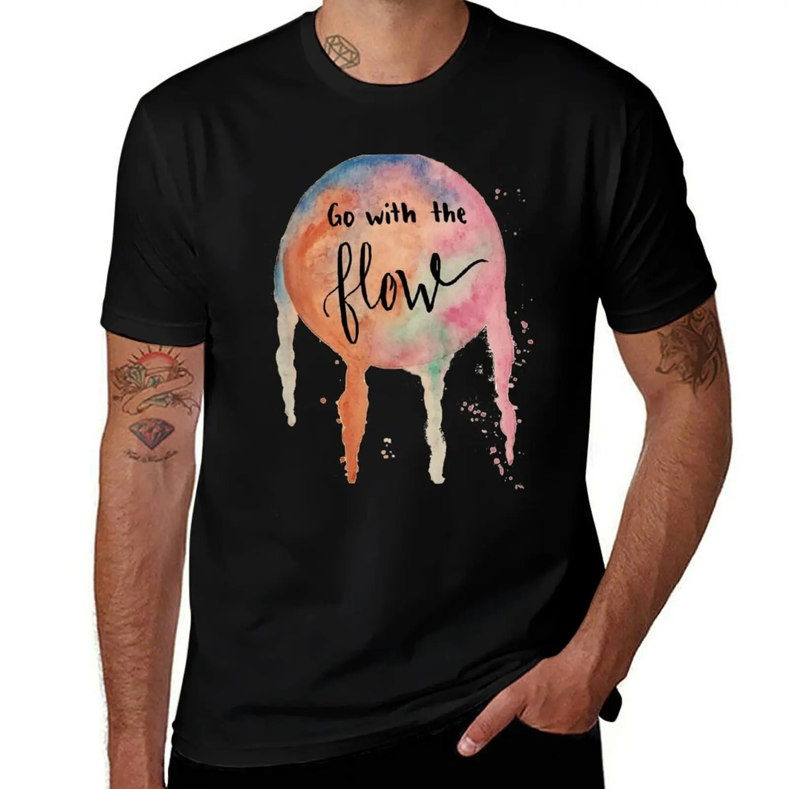 Go With the Flow T-Shirt Large Size Short Sleeve T-Shirt