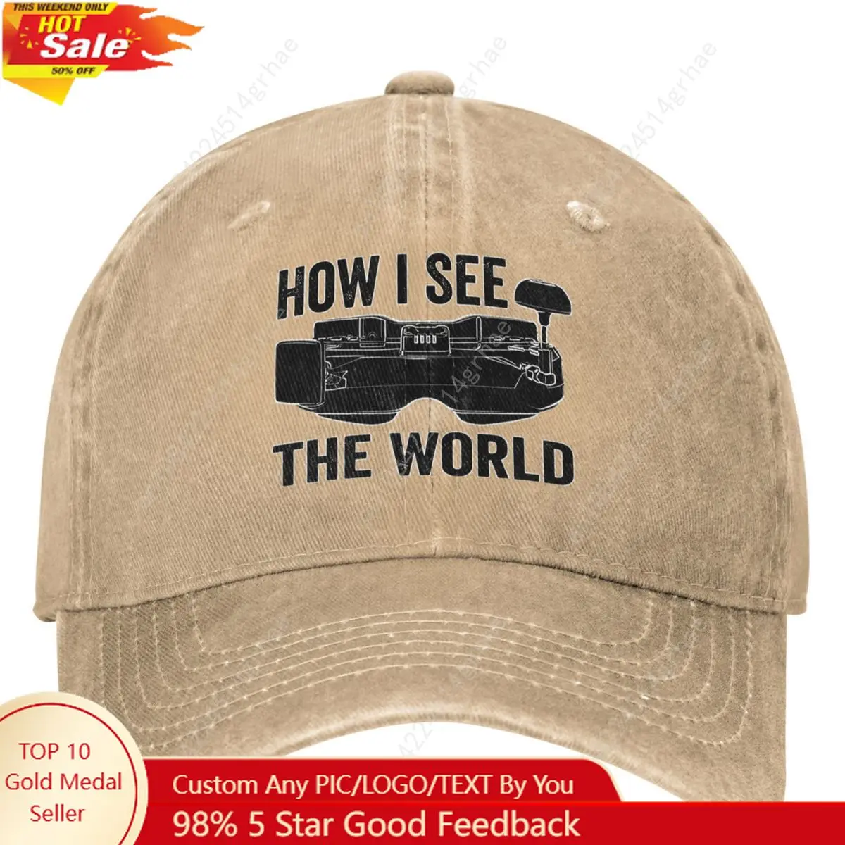 

Men Women FPV Flying Drone Pilot Hats Vintage Distressed Washed Remote Aircraft Operator Baseball Cap Adjustable