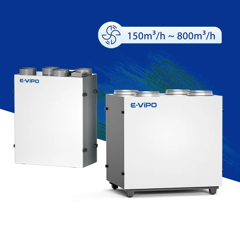 Ventilación vertical ERV, sistema de ventilación de aire fresco HVAC, intercambiador de aire, recuperación de calor de pared, recuperador de ventilación