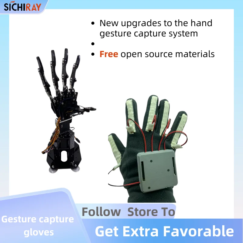 2025 Robot Mechanical Arm Gesture Capturing System Flex Sensor Wearable Device Intelligent Gloves Open Source Bending Sensor