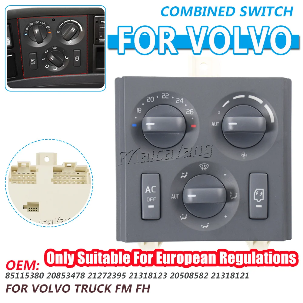 

Car Combined Switches With Temperature Sensor Air Cond Control Unit Heater For Volvo Truck FH FM 21318121