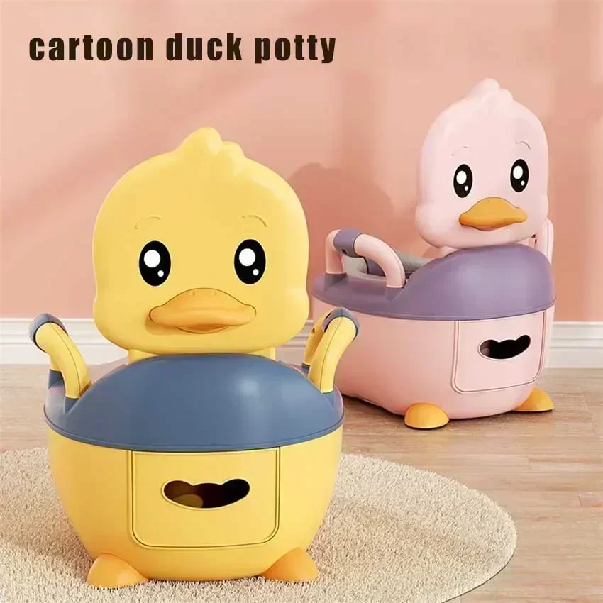 Children\'s Pot 1-6 Years Old Upgraded Cute Duck Baby Toilet Seat Baby Potty Portable Stool Boys & Girls Safe Trainer Seat WC