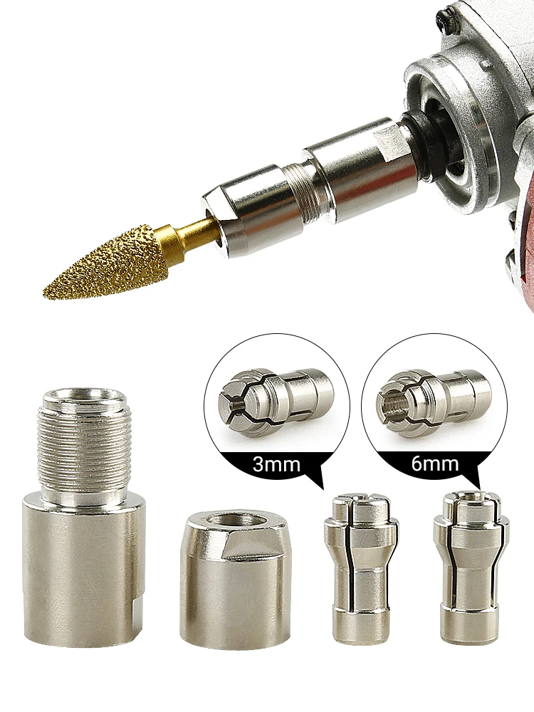 6/3mm Universal-Winkelschleifer-Adapter für Geradschleifer, Spannfuttertyp, M10 M14 5/8-11 Gewinde, Schleif- und Schneidwerkzeug – Detail 9