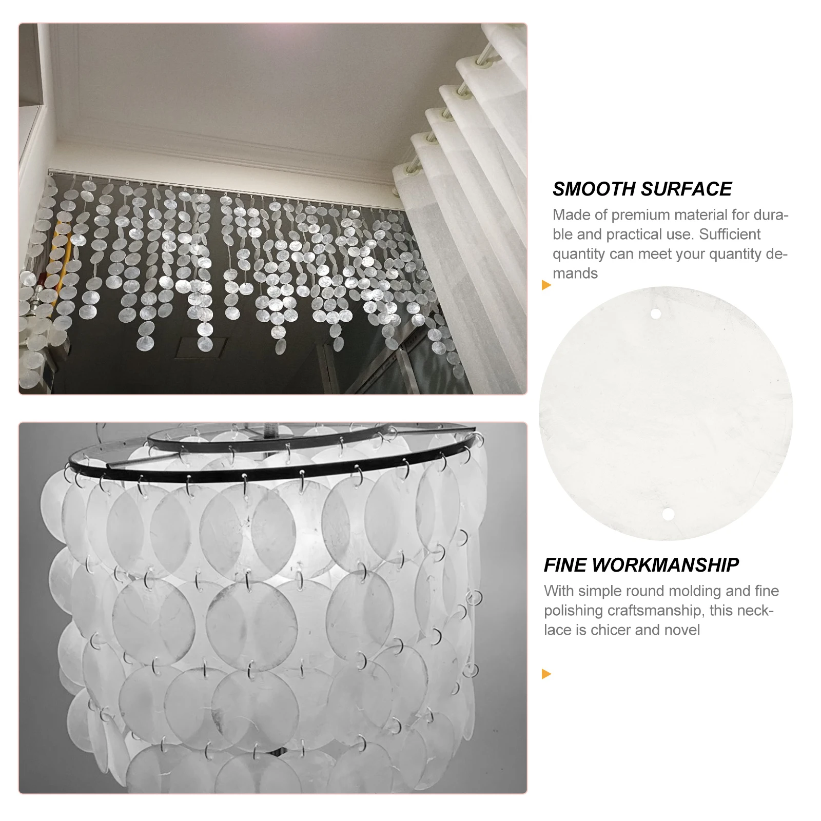 

100pcs Round Shells Pieces Wind-Bell Diy Charms Natural Shells Slices Jewelry Making Accessories Flat Pendant Handmade Wind