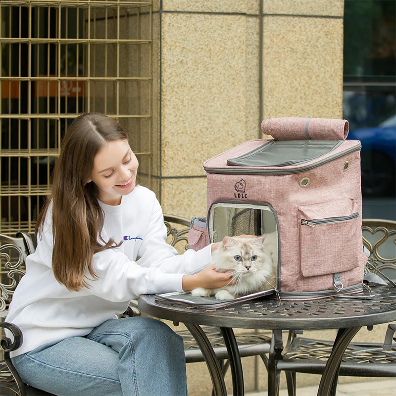 

Oversized L-size Cat Bag Two Cats Backpack Large Capacity Outgoing Pet Bag Foldable Pet Backpack