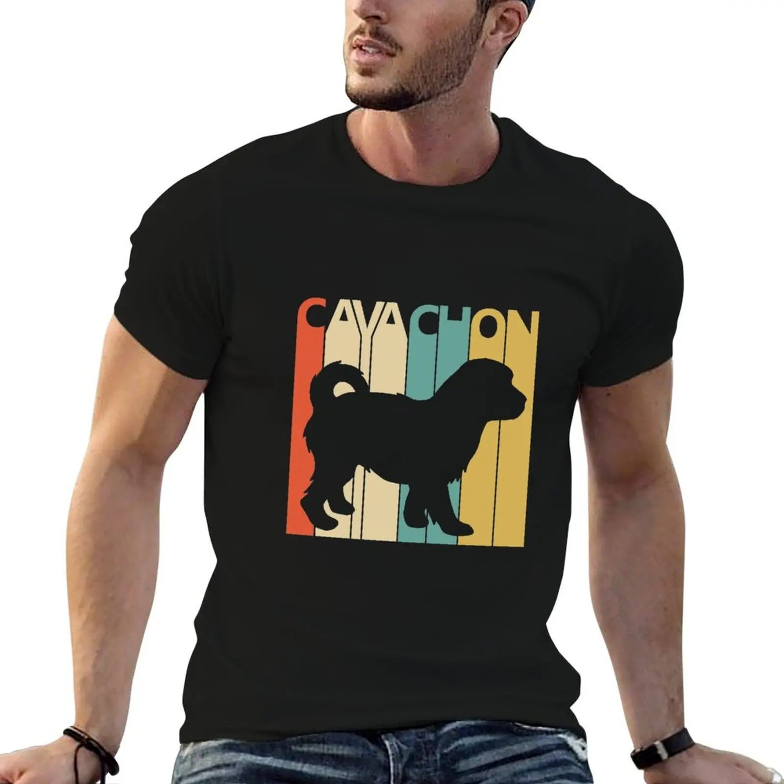 Camiseta Vintage de regalo para amantes de los perros Cavachon, camisetas de algodón de diseñador, camisetas 100% para hombre, camiseta ajustada
