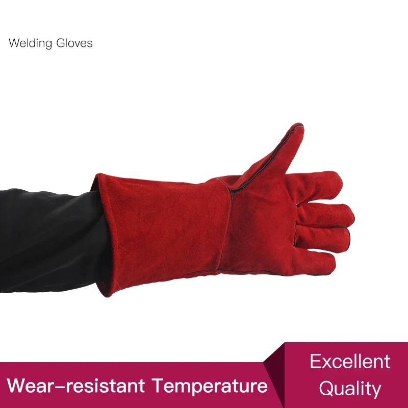 Leather Forge/Mig/Stick Welding Gloves Heat/Fire Resistant, Mitts for Oven/Grill/Fireplace/Furnace/Stove/Pot Holder welding