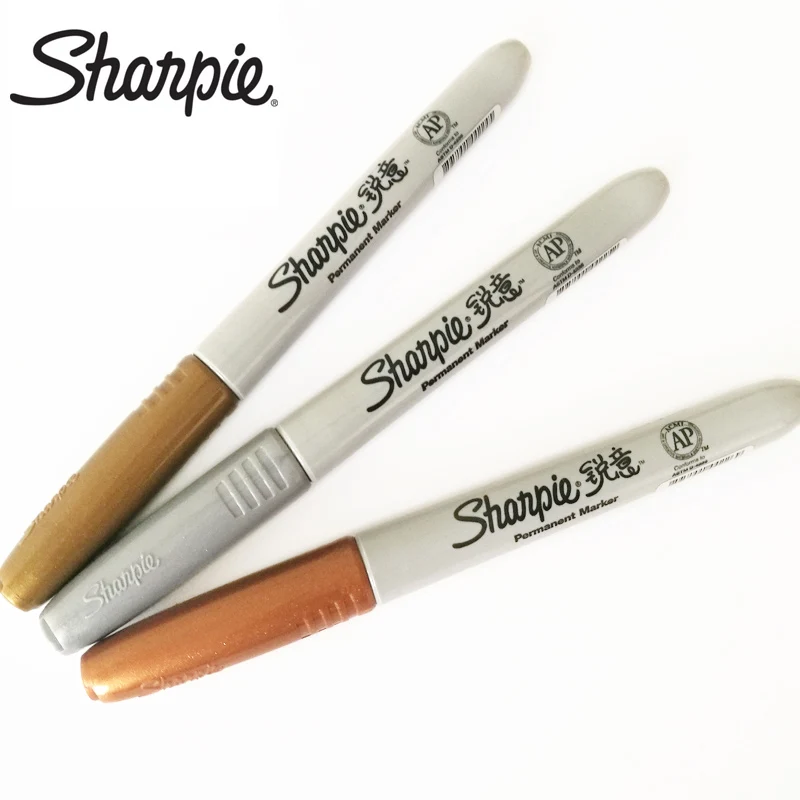 1 peça eua sharpie 39100 metal tinta permanente caneta marcadores papel de parede sinal oleoso fade assinatura marcadores ouro prata bronze