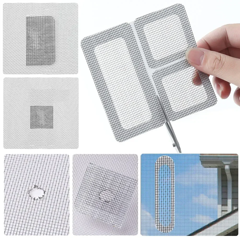 6-50pcs Adhesive Fix Net Window Home Anti Mosquito Fly Bug Insect Repair Screen Wall Patch Stickers Mesh Window Screen