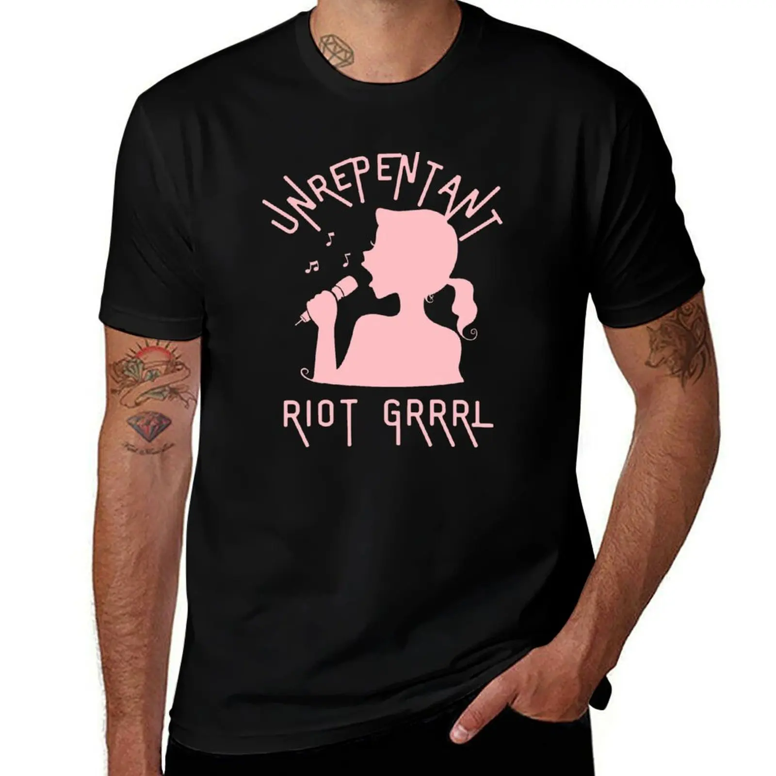 Unrepentant Riot Grrrl - Ironic Pink - Grunge / Nineties T-Shirt High Quality Durable T-Shirt