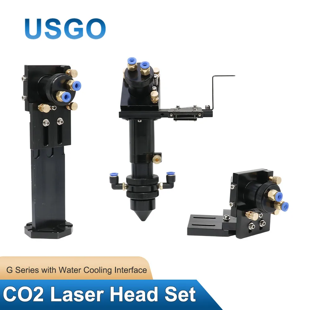CO2 Laser Head Set 25mm with Water Cooling Interface Mirror Dia. 30/Lens Dia. 25 FL 63.5&101.6 Integrative Mount Holder