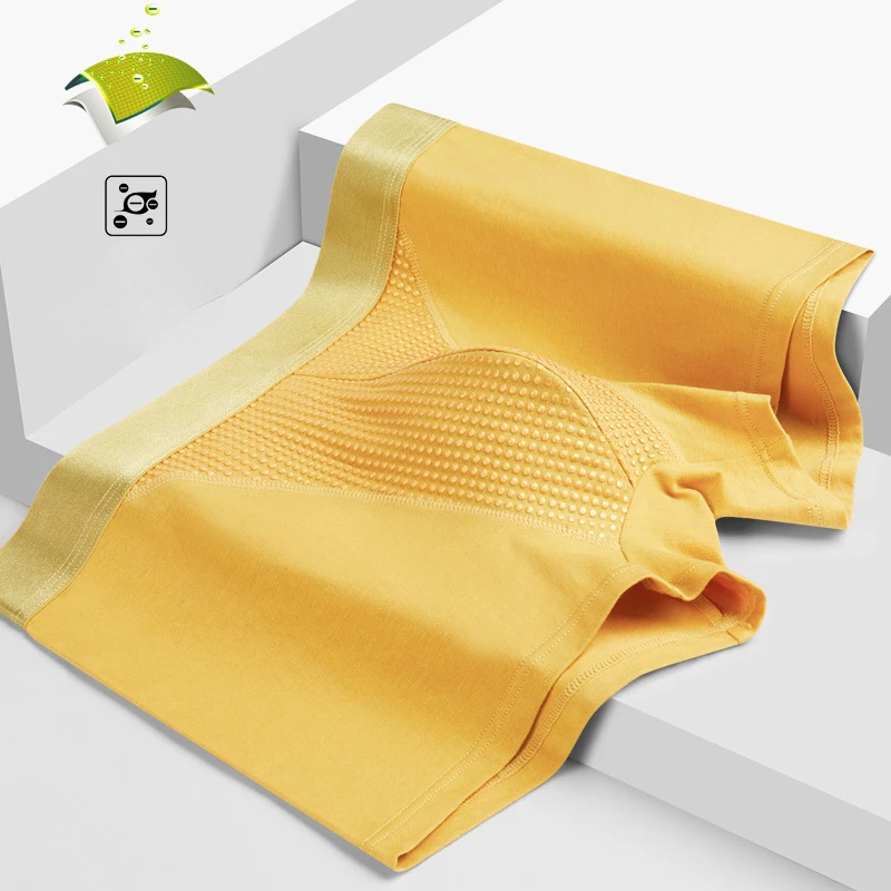 Sous-vêtements de thérapie magnétique pour hommes, lingerie en poudre bombée, caleçons améliorant la nature, boxeurs antibactériens, coton