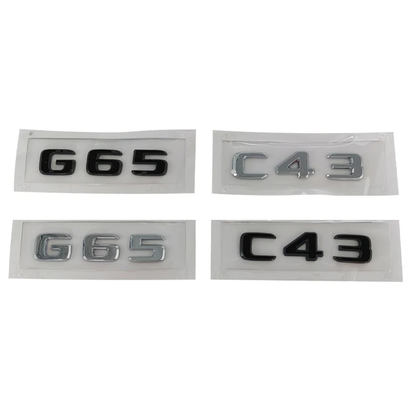 3D ABS Chrome Car Styling Emblema Traseiro Tronco, Decalque Emblema, C43, C63, C65, G65, Adesivo para Mercedes Benz W203, W204, W205, Acessórios