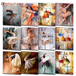 Gatyztory Painting By Numbers Ballerina Girl Figure Diy Crafts Acrylic Paint Home Decor Picture Of Coloring By Numbers Adult Kit