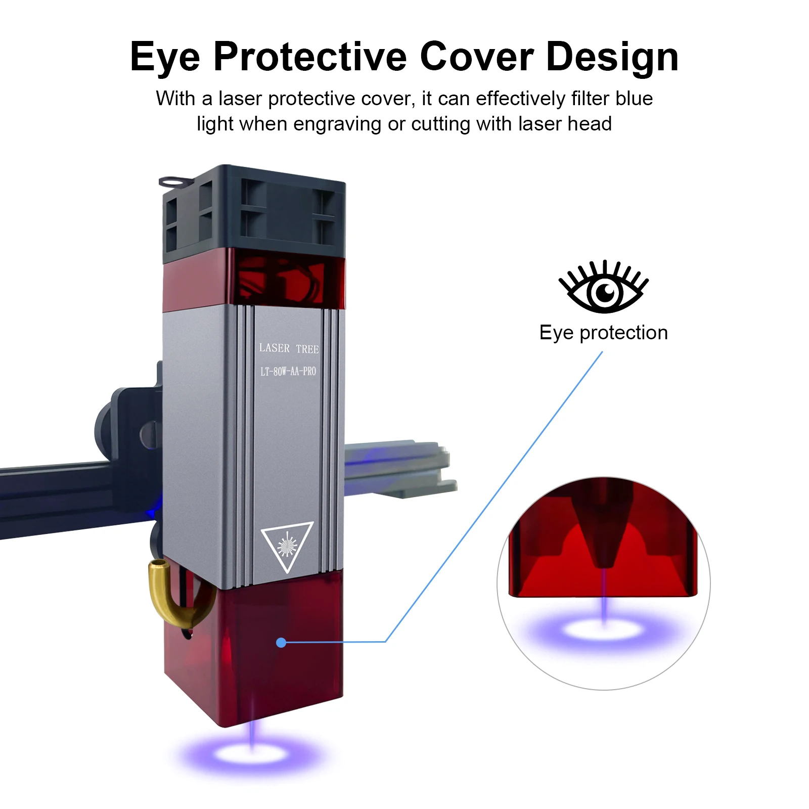 LASER TREE Laser Module 10W Optical Power Fixed Focus Laser Head With Air Assist for CNC Laser Engraver Cutting Wood DIY Tools