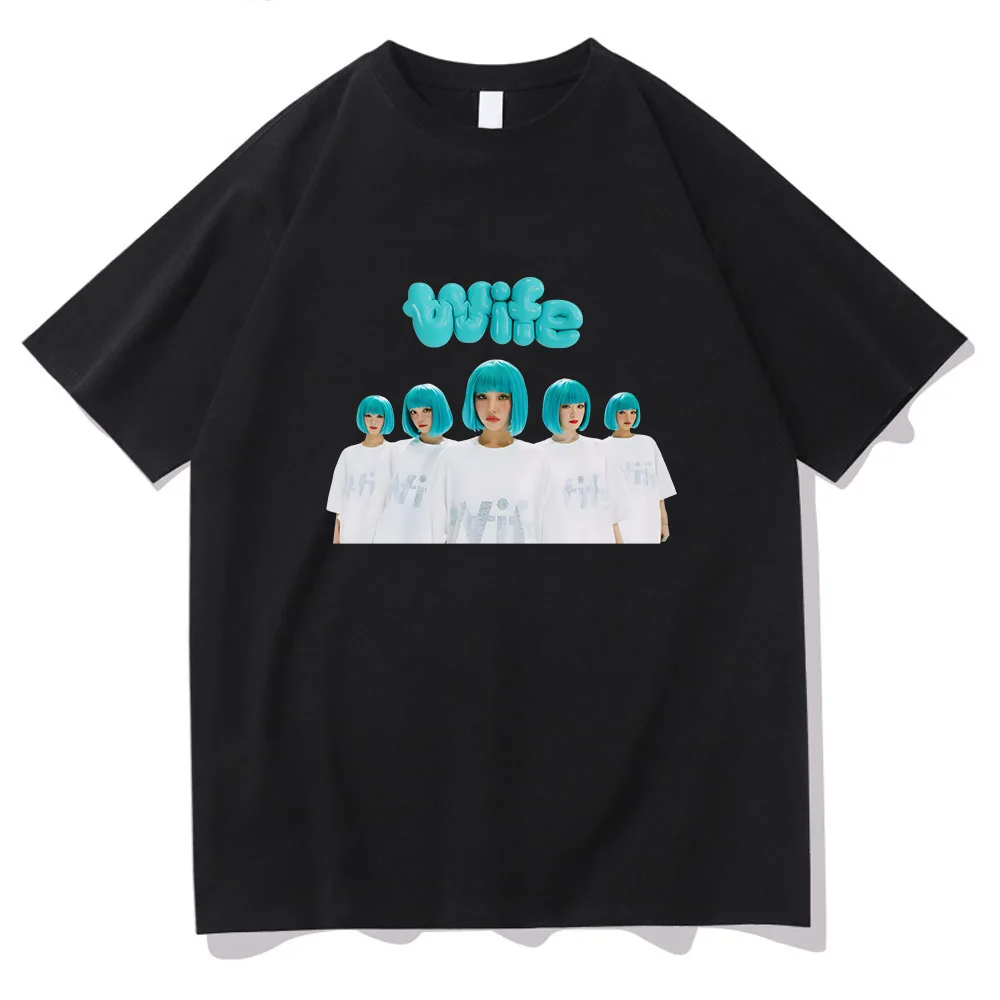 

Wife New Song Printing Tee-shirt Punk Band Minnie Miyeon Yuqi Soyeon Shuhua Tshirts Fashion Korean Style Tshirts Cotton Soft Tee