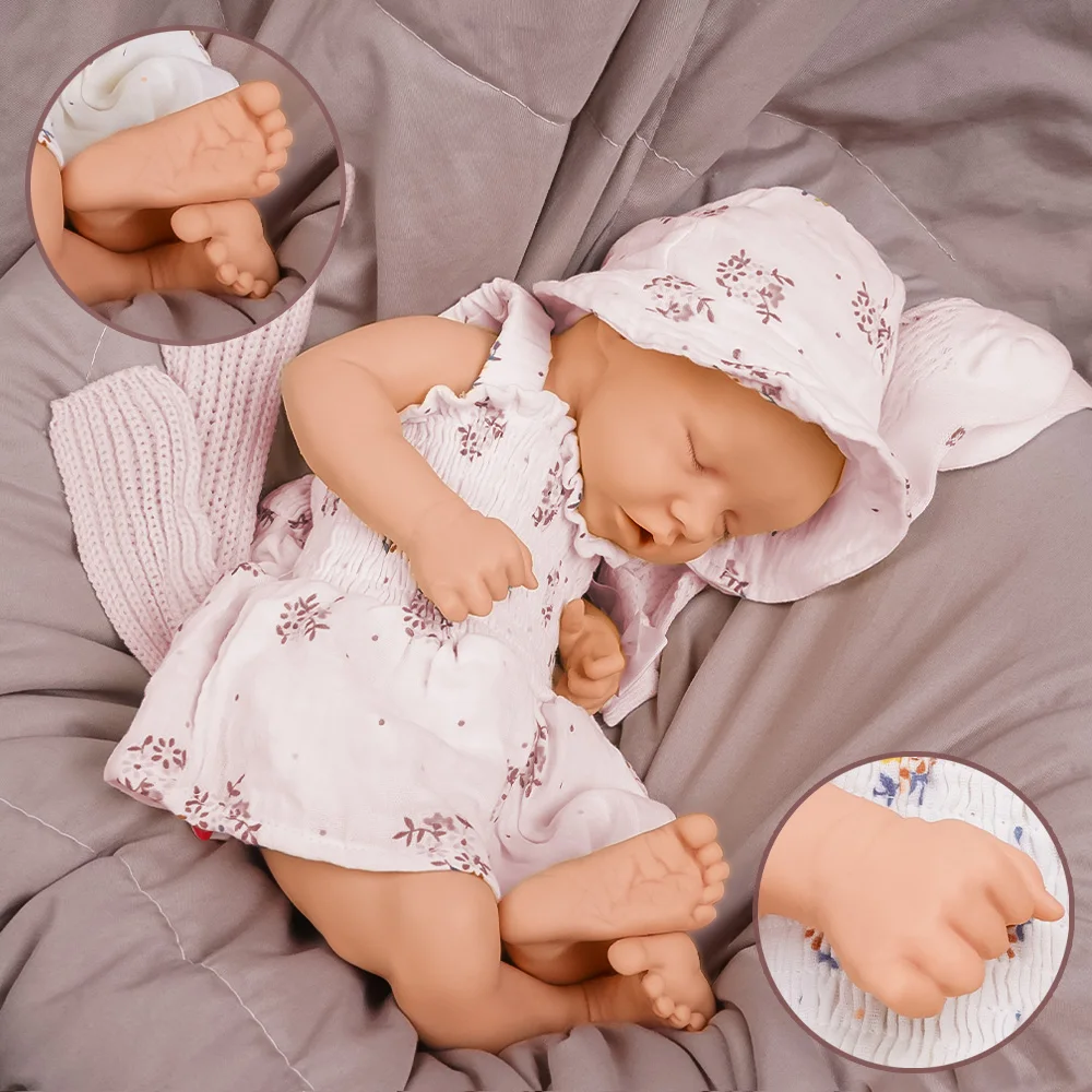 🌟    Bambino rinato in silicone di grado professionale da 17,5 pollici 2,6 kg proporzione perfetta design realistico con chiusura a bocca e occhiello