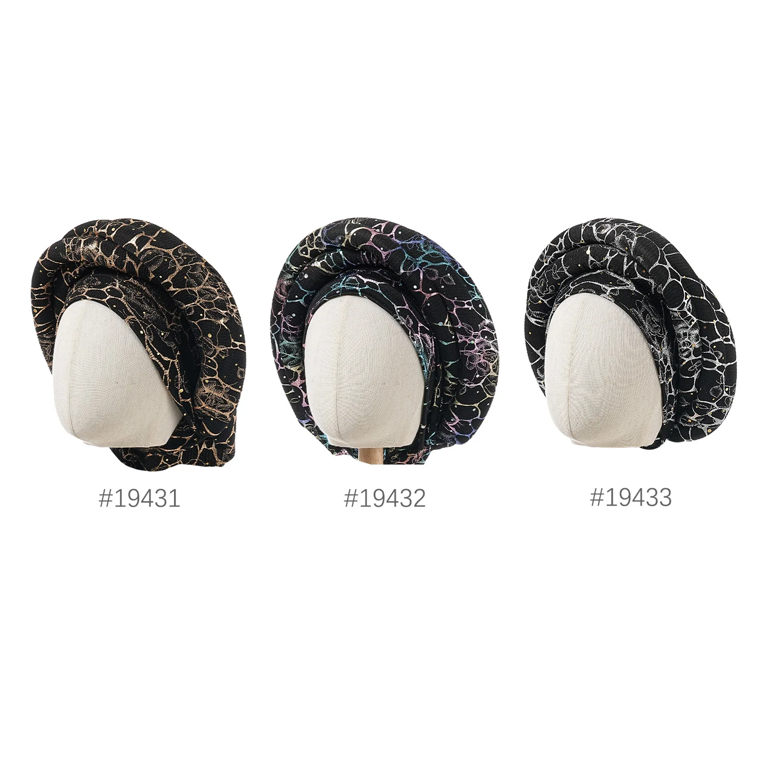 Motorhaube für Damen, Mütze, Turban, gefaltet, Knospe, exquisites Kopftuch, lässig, bequem, modisch, vielseitig, warm, Kreuzhut, Rand, Falten, Spitze – Detail 1