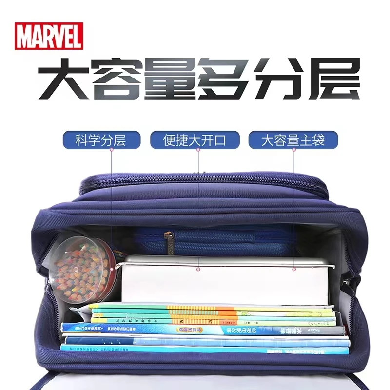 Disney-Mochila ortopédica de hombro para estudiantes de primaria, morral escolar de Iron Man, Spiderman, Capitán América, de grado 1-5, 2022