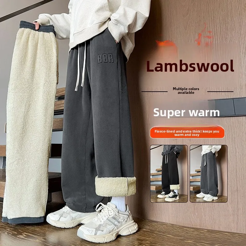 

Cashmere pants for men Winter 2025 new style Men's casual cotton pants Autumn/Winter model Straight fit leggings